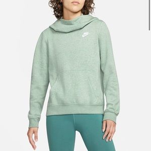 Green Cowl Neck Nike Hoodie